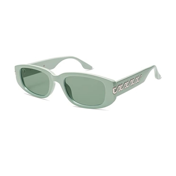 New Green Classics Rectangle Sunglasses Womens Mens Retro Vintage Narrow Frame